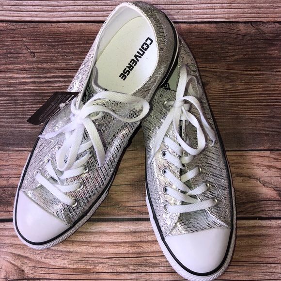 Converse Shoes Converse All Star Silver Glitter Poshmark